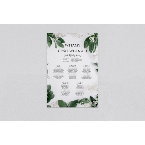 Plan stołów weselnych Soft - Motyw 1