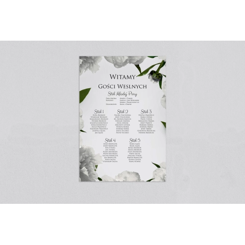 Plan stołów weselnych Soft - Motyw 3