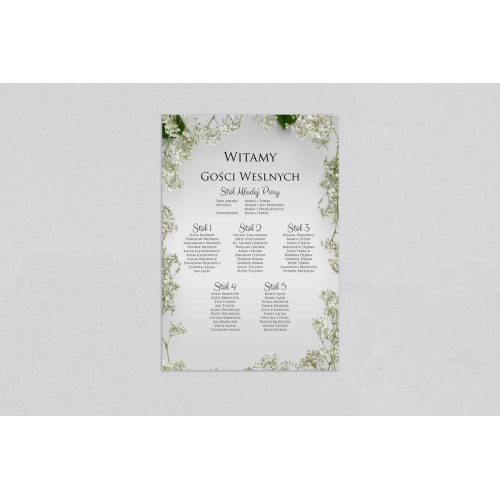 Plan stołów weselnych Soft - Motyw 7