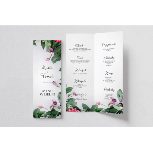 Menu Weselne Soft - Motyw 6