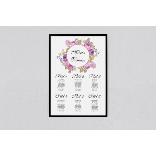 Plan stołów weselnych Radosny Dzień Motyw 1