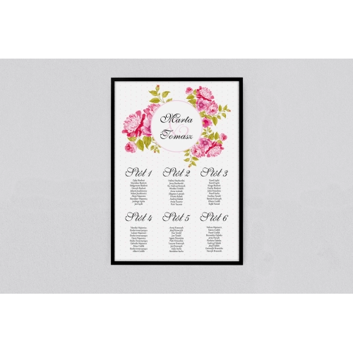 Plan stołów weselnych Radosny Dzień Motyw 2