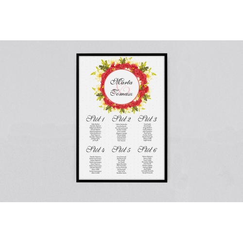 Plan stołów weselnych Radosny Dzień Motyw 4