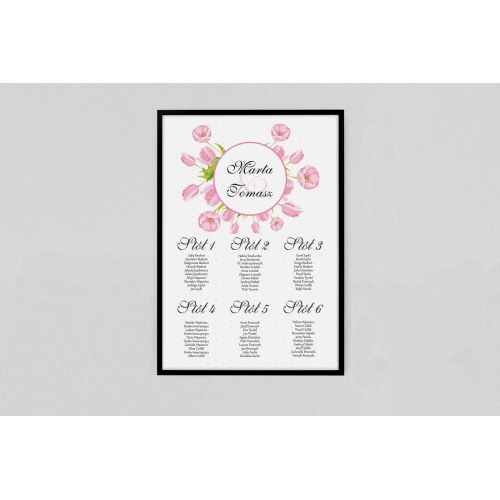 Plan stołów weselnych Radosny Dzień Motyw 6