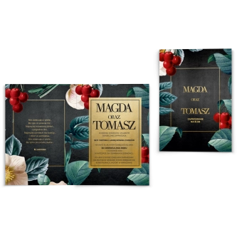 Zaproszenia ślubne Amore - Składane Motyw 1