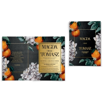 Zaproszenia ślubne Amore - Składane Motyw 2