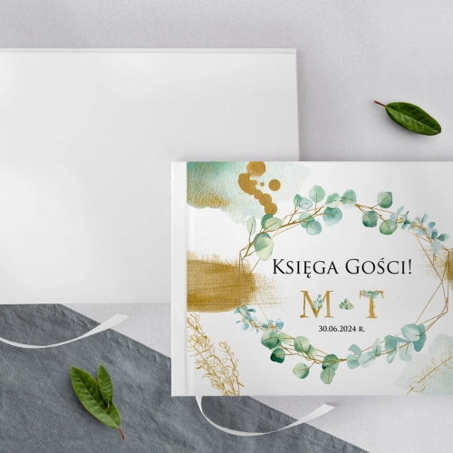 Księga Gości Weselnych Golden Green Motyw 2