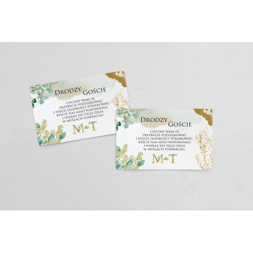 Naklejki na ciasto weselne Golden Green Motyw 3