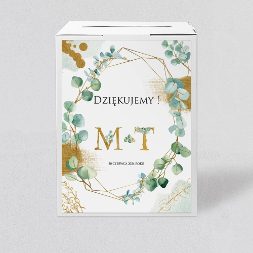 Pudełko na koperty i pieniądze Golden Green Motyw 2