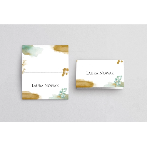 Winietki ślubne składane Golden Green - Motyw 2