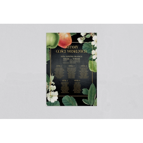 Plan stołów weselnych Amore - Złota Ramka - Motyw 4