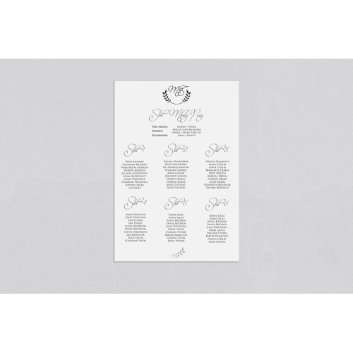 Plan stołów weselnych Alloro - Motyw 1