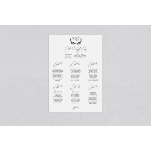 Plan stołów weselnych Alloro - Motyw 3