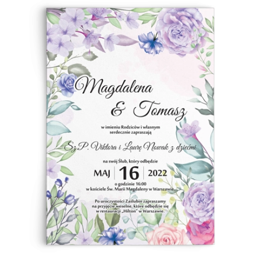 Zaproszenia ślubne Amelia- Motyw 4