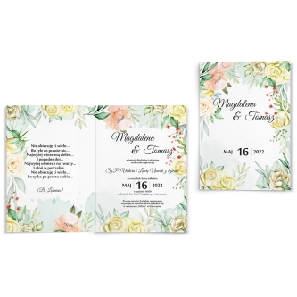 Zaproszenia ślubne Amelia - Składane Motyw 1