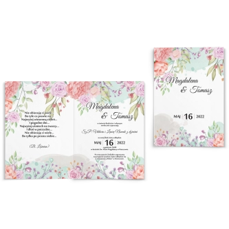 Zaproszenia ślubne Amelia - Składane Motyw 2