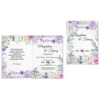 Zaproszenia ślubne Amelia - Składane Motyw 4