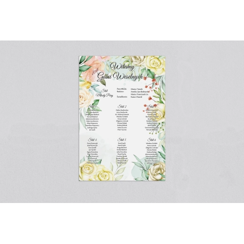 Plan stołów weselnych Amelia - Motyw 1