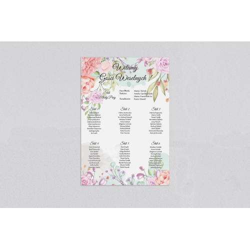 Plan stołów weselnych Amelia - Motyw 2