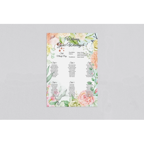 Plan stołów weselnych Amelia - Motyw 3