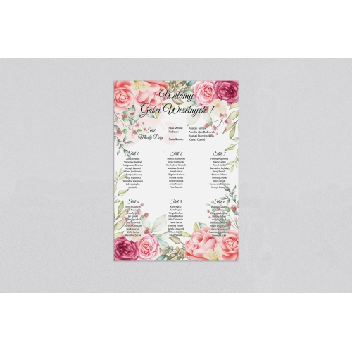 Plan stołów weselnych Amelia - Motyw 5