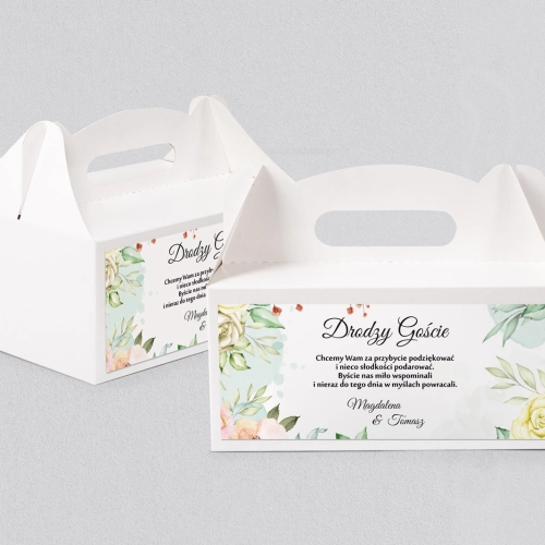 Pudełko na ciasto weselne Amelia - Motyw 1