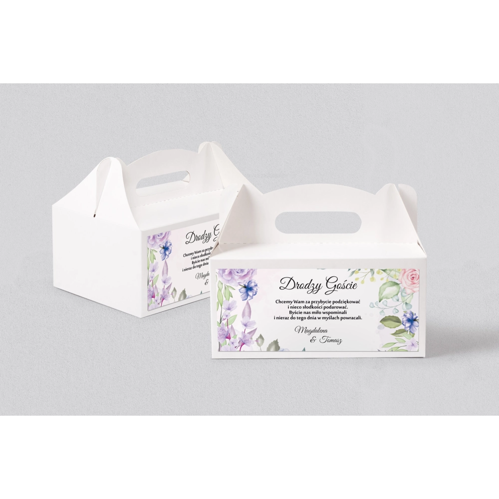 Pudełko na ciasto weselne Amelia - Motyw 4