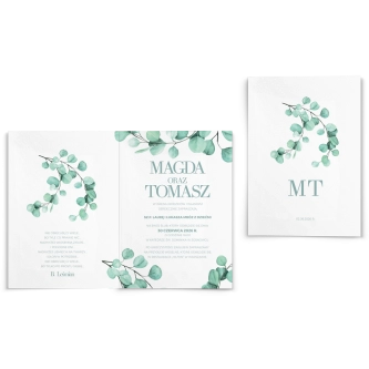 Zaproszenia ślubne Eukaliptus - Składane Motyw 2