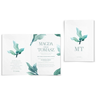 Zaproszenia ślubne Eukaliptus - Składane Motyw 3