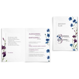 Zaproszenia ślubne Lea - Składane Motyw 1