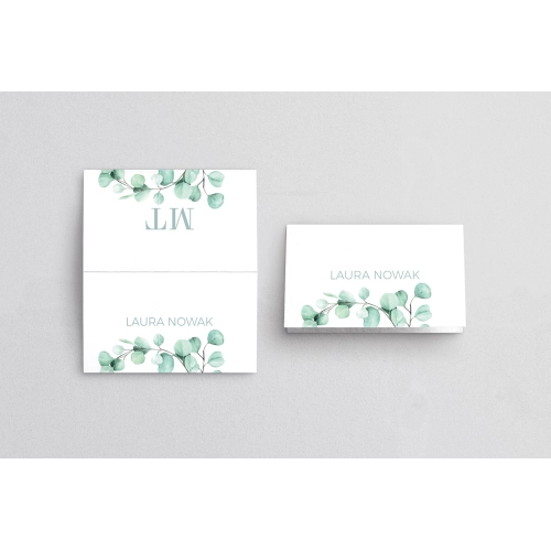 Winietki ślubne składane Eukaliptus - Motyw 2