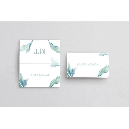 Winietki ślubne składane Eukaliptus - Motyw 3