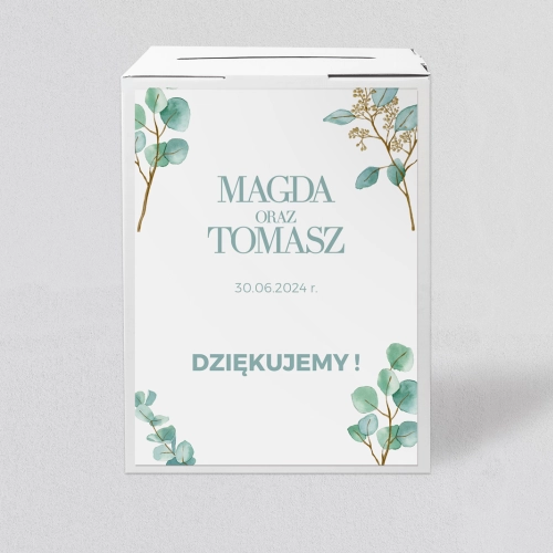 Pudełko na koperty i pieniądze Eukaliptus Motyw 1