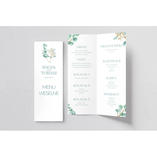 Menu Weselne Eukaliptus - Motyw 1