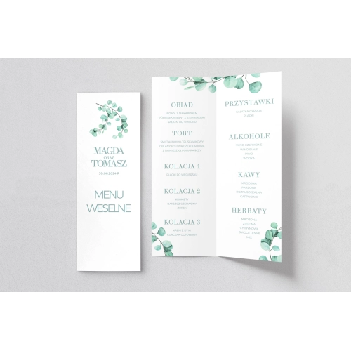Menu Weselne Eukaliptus - Motyw 2