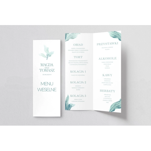 Menu Weselne Eukaliptus - Motyw 3