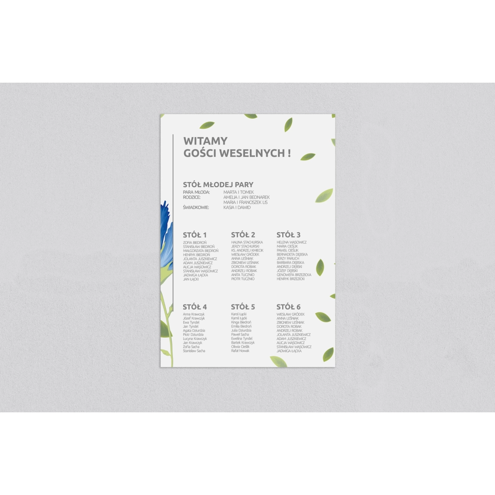 Plan stołów weselnych Lea - Motyw 2