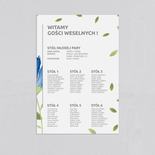 Plan stołów weselnych Lea - Motyw 2