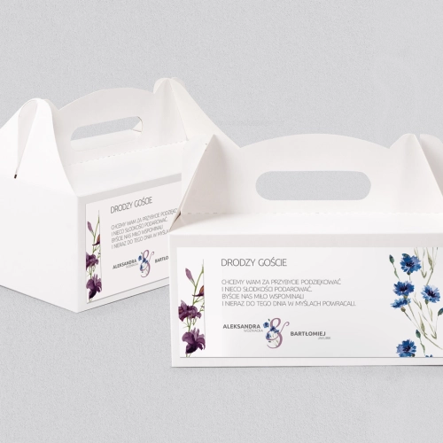 Pudełko na ciasto weselne Lea - Motyw 1