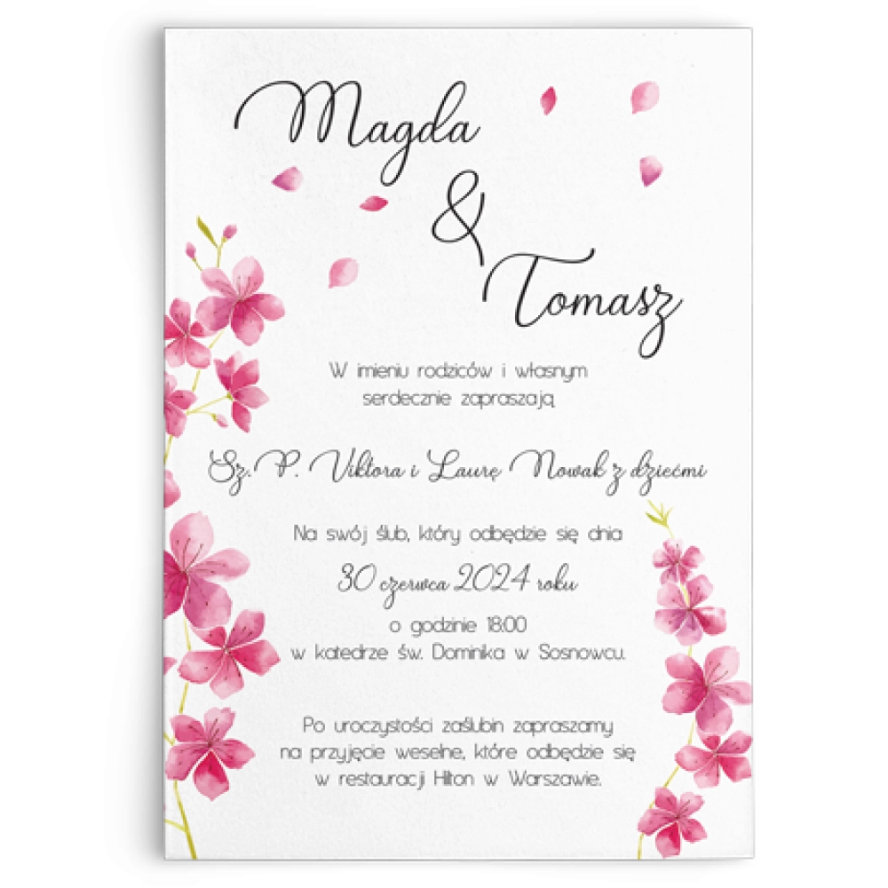 Zaproszenia ślubne Biały Czas - Motyw 3