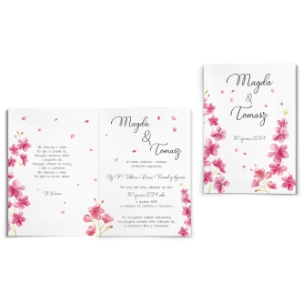 Zaproszenia ślubne Biały Czas - Składane Motyw 3