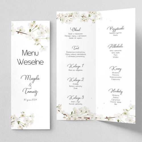 Menu Weselne Biały Czas - Motyw 1