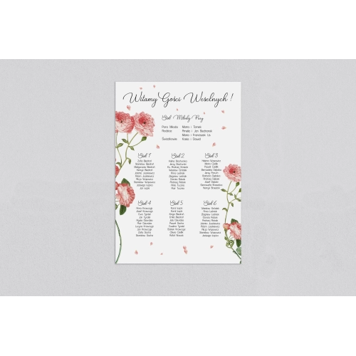 Plan stołów weselnych Biały Czas - Motyw 5