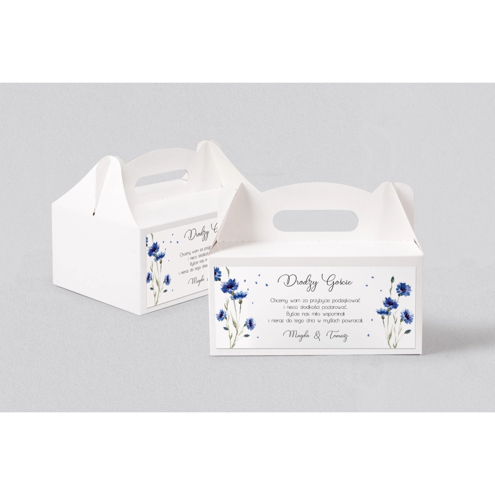 Pudełko na ciasto weselne Biały Czas - Motyw 2