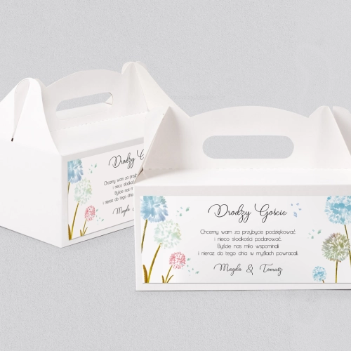 Pudełko na ciasto weselne Biały Czas - Motyw 4