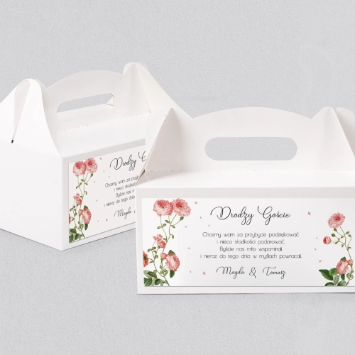 Pudełko na ciasto weselne Biały Czas - Motyw 5