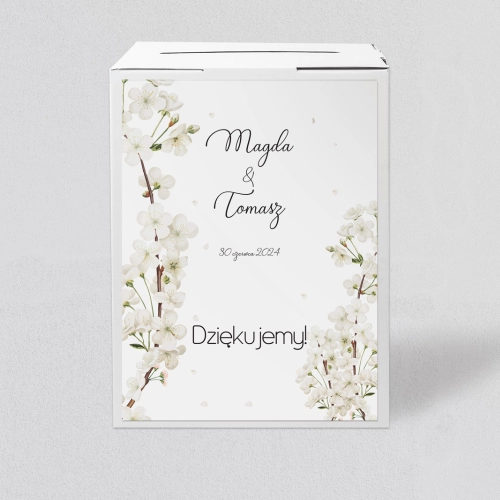 Pudełko na koperty i pieniądze Biały Czas - Motyw 1