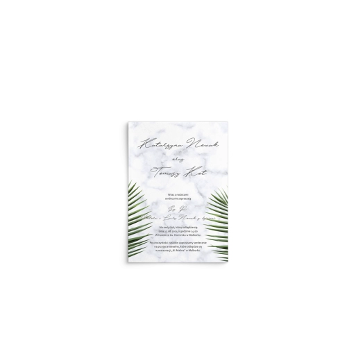 Zaproszenia ślubne Marble leaf - Motyw 1