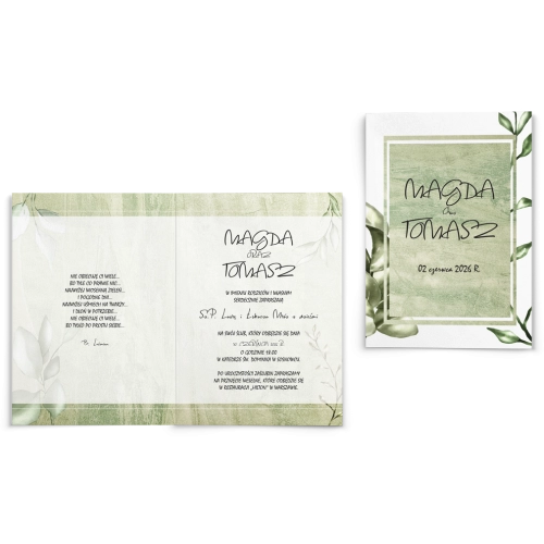 Zaproszenia ślubne Mgiełka - Składane Motyw 1