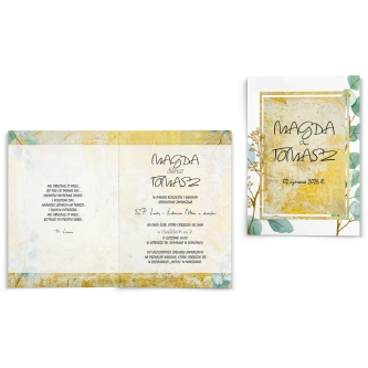 Zaproszenia ślubne Mgiełka - Składane Motyw 3